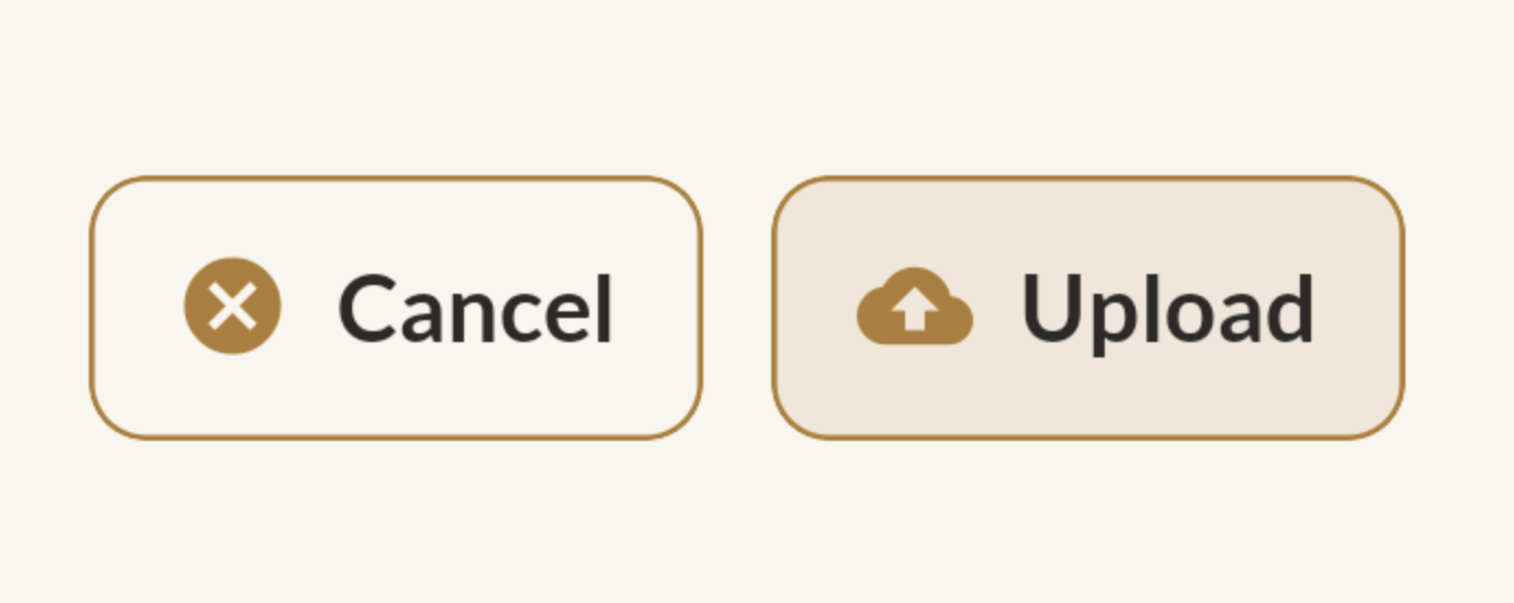 The first version of the CocktailSnap cancel and upload actions